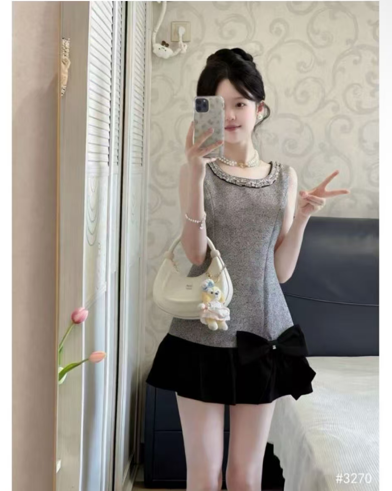 灰黑色設計洋裝