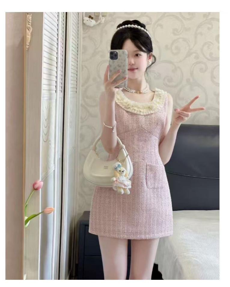 輕奢粉色洋裝